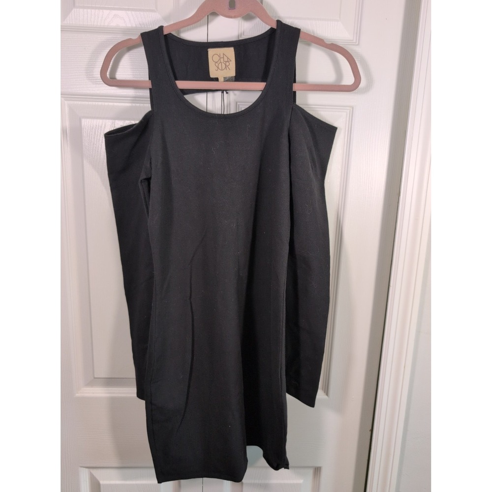 Chaser Black Medium Long Sleeve Cold Shoulder Sexy Bodycon Dress MSRP$108 NWT
